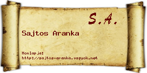 Sajtos Aranka névjegykártya